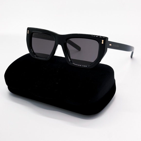 NEW GUCCI GG1520S 001 CAT EYE BLACK GREY WOMEN SUNGLASSES GUCCI - Picture 3 of 11